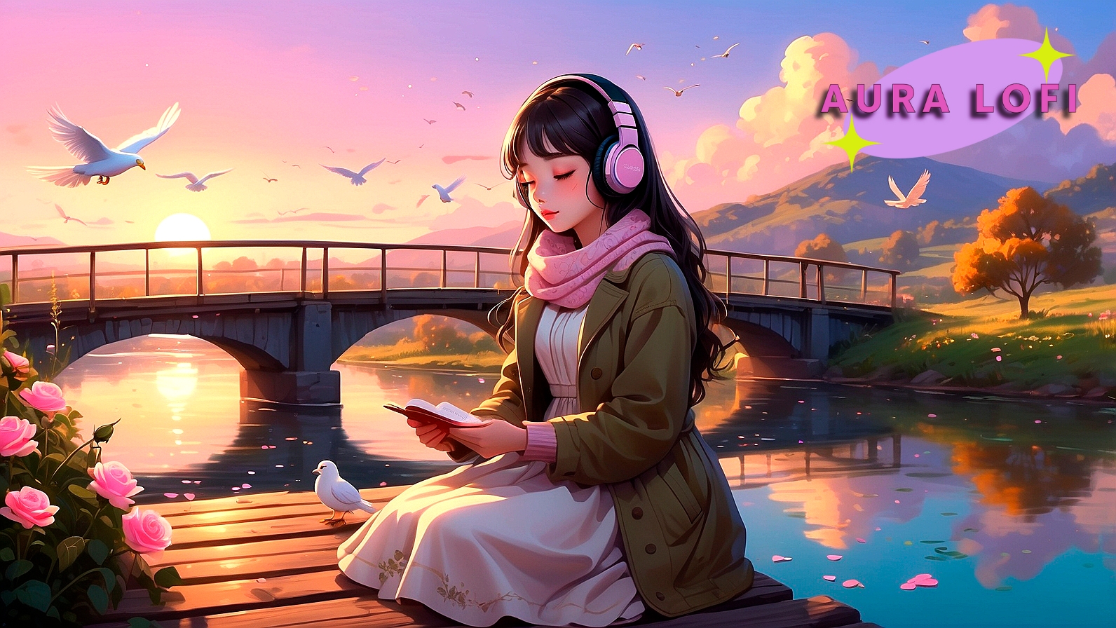 lofi-spring-sunset-girl